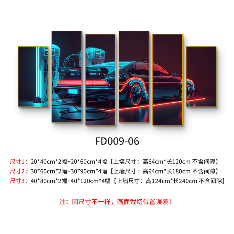 Bar industrial wind motorcycle wall decoration painting tavern KTV box creative mural barbecue shop car painting