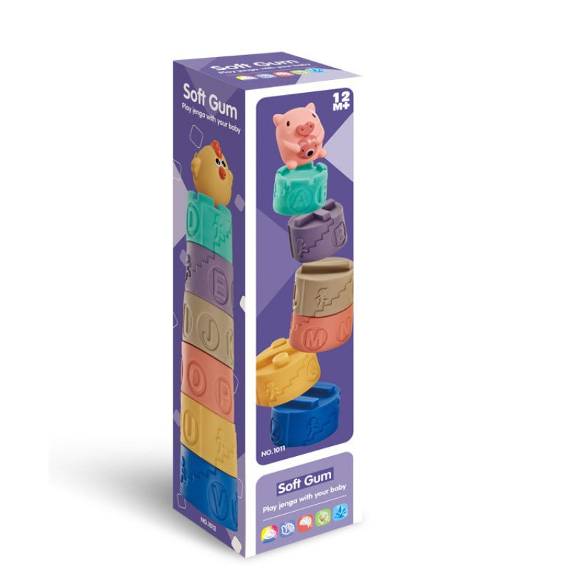 Cross-border South East Asia Infants and toddlers Early childhood education Enlightenment Soft rubber building block Stacking music Children's cognitive pinching toys