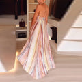 summer new arrivals: european & american cross-border women's fashion - stylish, elegant, loose-fit colorful bandeau maxi dress