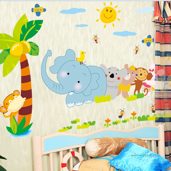 Cartoon wall sticker children's room bedroom decoration wallpaper self-adhesive sticker kindergarten layout wall sticker XL8083