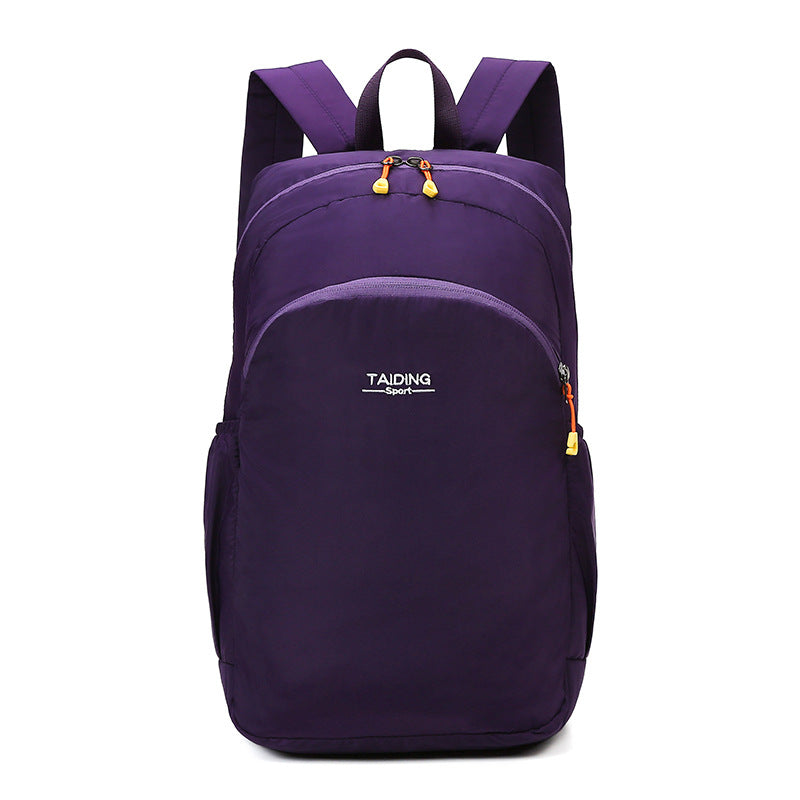 New foldable storage backpack women's travel bag simple casual nylon lightweight outdoor backpack schoolbag