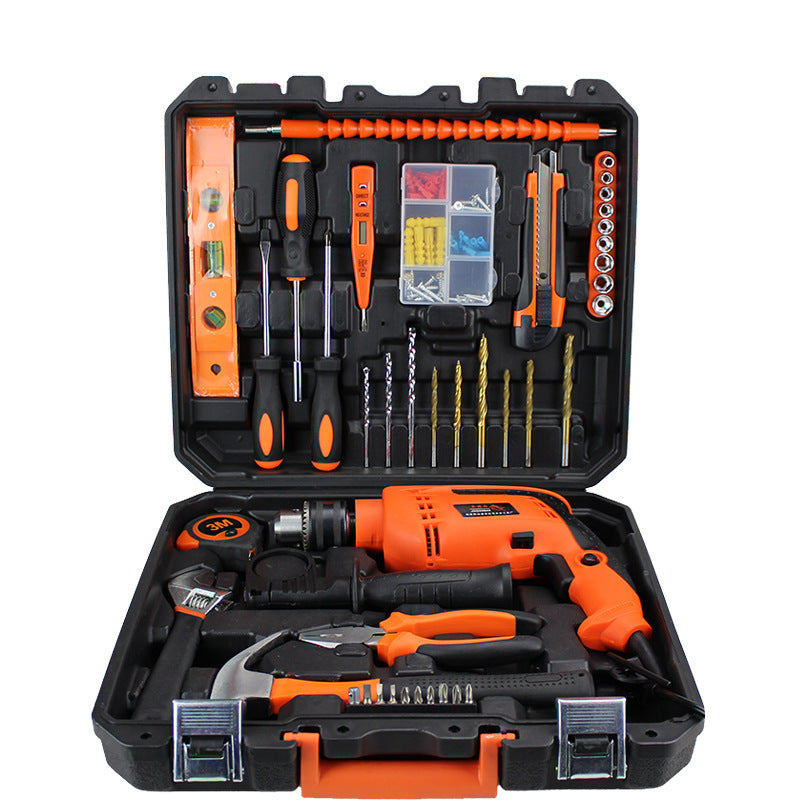 44-Piece electric drill tool set toolbox, carbon steel car portable hardware tool set 010