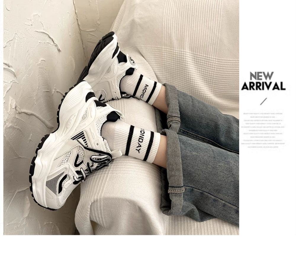 Hong kong style fried street thick sole dad shoes show small feet high street easiest for match student sports shoes mesh street style popular casual shoes