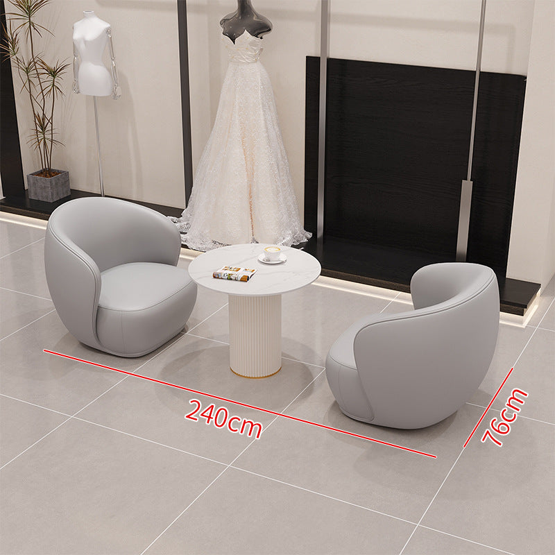 Luxury negotiation table and chair set, lounge area single sofa table and chair, hotel lobby, sales office, business reception sofa
