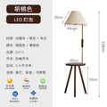 Medieval style floor lamp storage rack all-in-one american retro living room sofa side bedroom bedside solid wood vertical table lamp