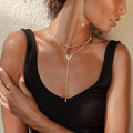 Brass real gold plating fashion cross-border hot selling y-shaped chain fashion women's long tassel beach chain niche design