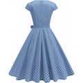 Amazon fashion retro polka dot short sleeve v neckdresssummernew arrivalstrap slimming look skirt