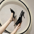 2026 new black sexy high heels square toe ankle strap stiletto pumps elegant party sandals high heel stilettos