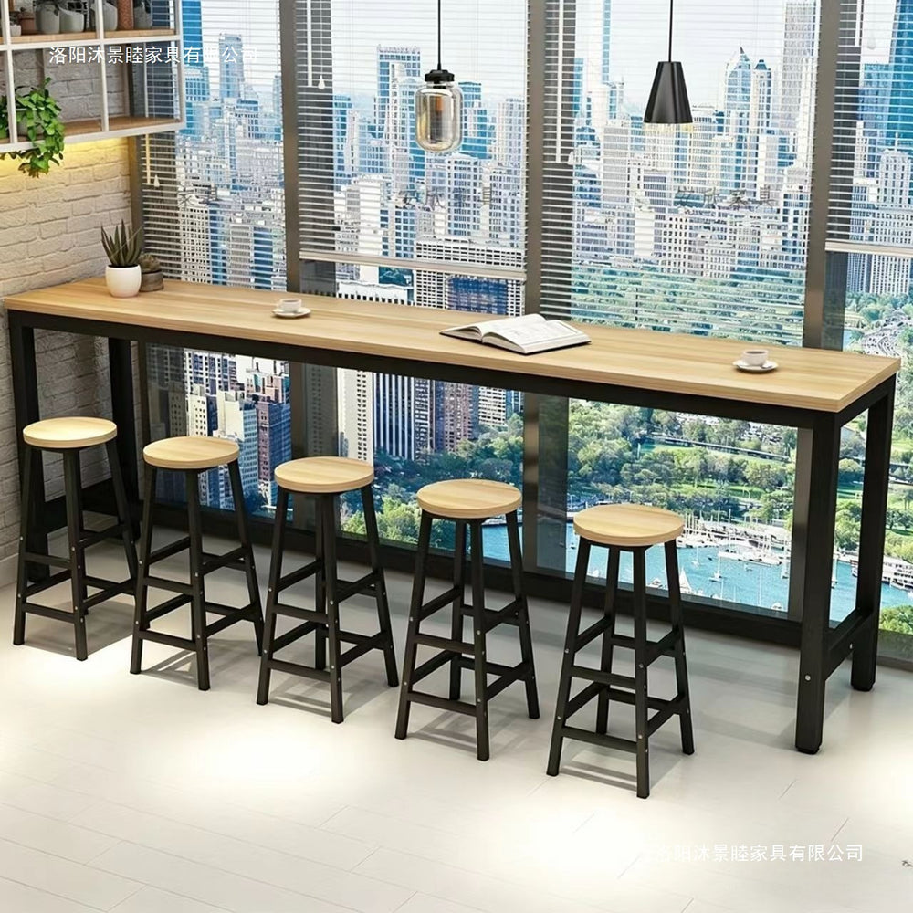 Wall-mounted bar table, minimalist modern design, suitable for home use, tall table, living room, balcony, small rectangular table, perfect for bubble tea shops and bar counters