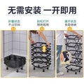 Kitchen foldable vegetable storage rack multi-layer floor-standing fruit storage rack for home free installation vegetable basket storage basket