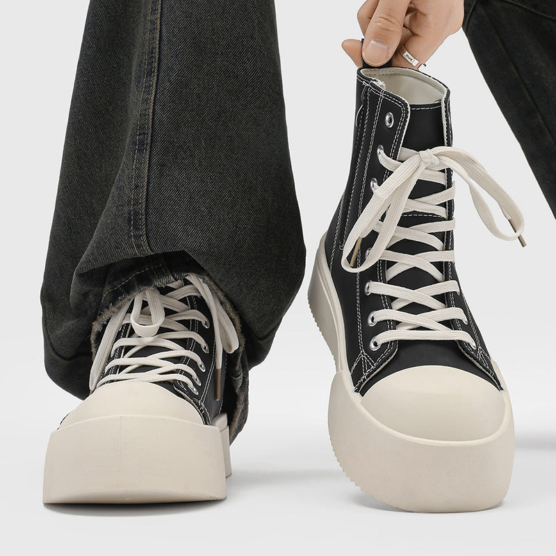 High-top shoes for men springnormcore big toe milk bottom shoes high street thick sole derby shoes trendy men's work clothingcasual leather shoes