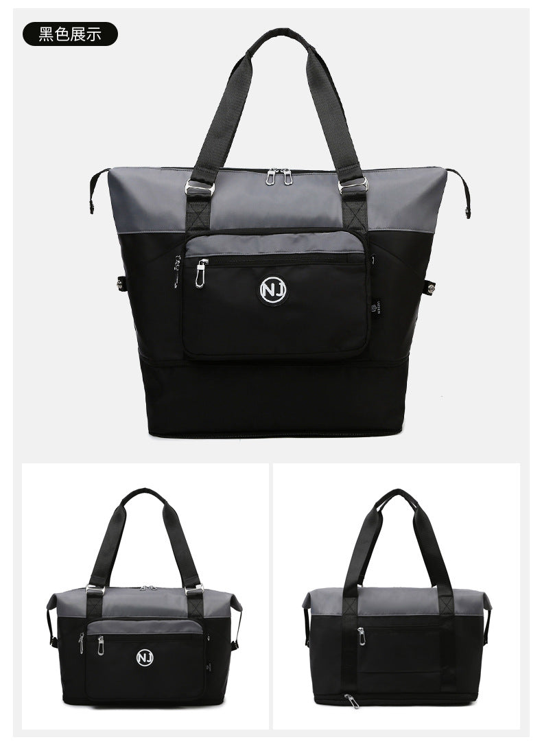 Portable foldable travel bag dry and wet separation sports fitness bag going out large capacity cover tie rod storage bag female