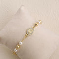 hot-selling jewelry cross bracelet for women, high-end micro-paved imitation pearl bead chain, non-fading copper jewelry wholesale