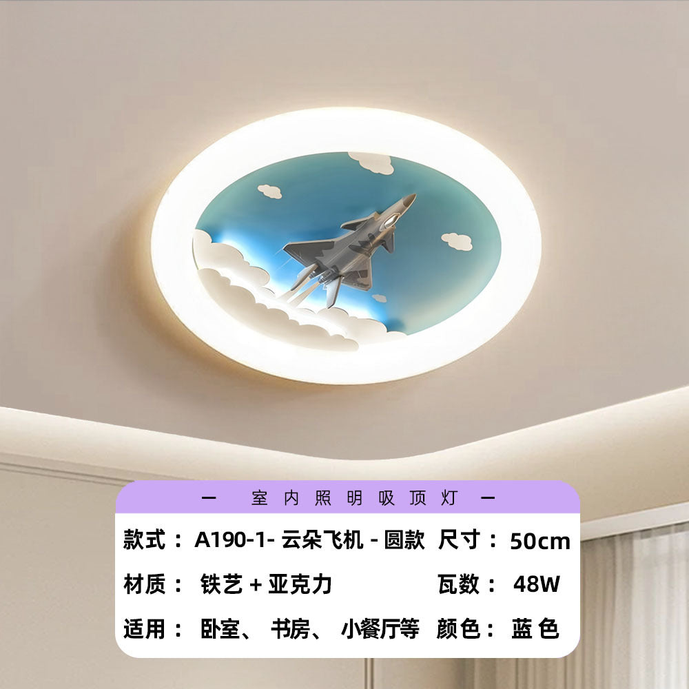 Intelligent led ceiling light full spectrum bedroom light simple creative boy children's room airplane restaurant room lighting