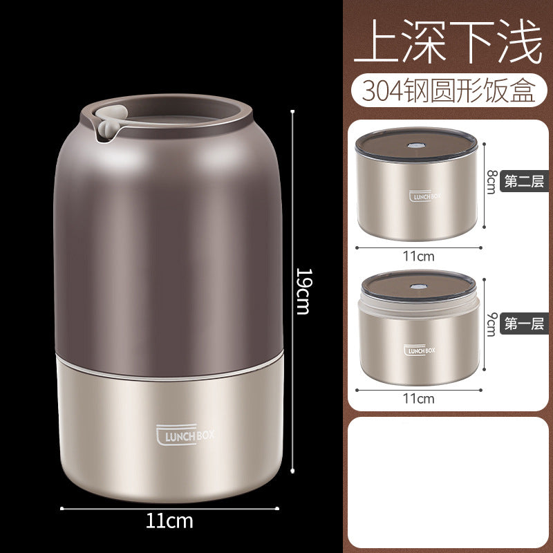 304 inner tank lunch box, office worker micro-wave furnace heating and heat preservation, bento box, fresh-keeping lunch box with lid, portable lunch box