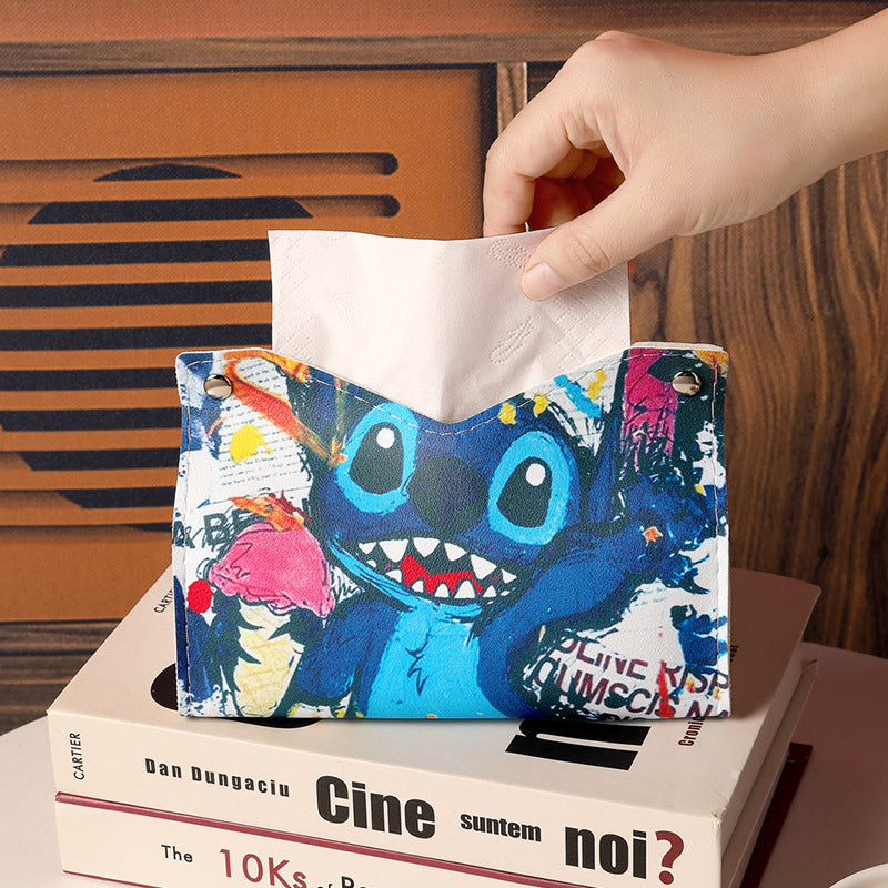 Graffiti cute cartoon boy creative new tissue box home living room dormitory car leather decoration tissue pumping box