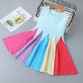 Wholesale girls' summer dresses for export:  new rainbow patchwork sleeveless princess dress for infants and toddlers