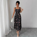 Sense of design new arrivaldress women's summer floral chiffon over-the-knee long skirt short sleeve k-style skirt super fairy style