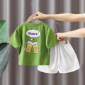 Boys' and girls'  summer outfit sets - new short-sleeve sets, stylish baby clothes, trendy two-piece summer sets for kids