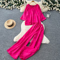 Light mature style round neck sweetbowsprintingtwo-piece set women's spring autumwork clothing style three-quarter sleeve fashionablesuit