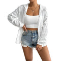 new women's hooded cardigan, open-front sun protection jacket