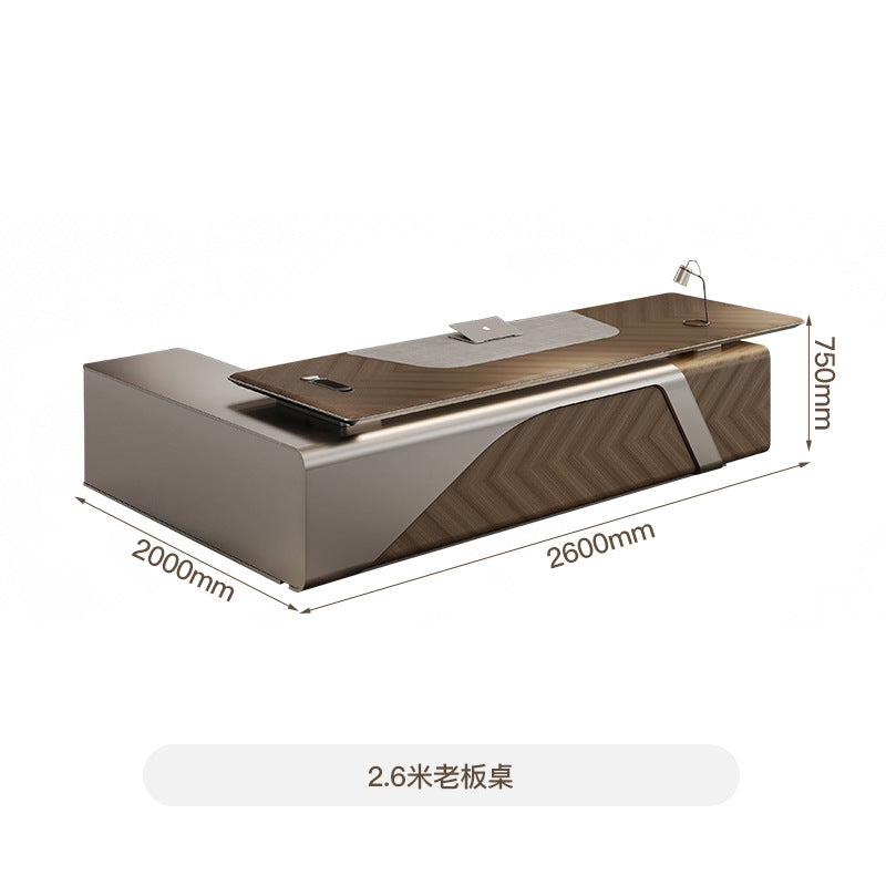 2025 new high-end boss desk, chairperson's office light luxury senior feeling, president's desk, large class desk