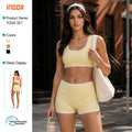 Ready-to-ship european and american style compression activewear set: bra, barely-there shorts, perfect for running, pilates, fitness, and yoga. ships in 48 hours