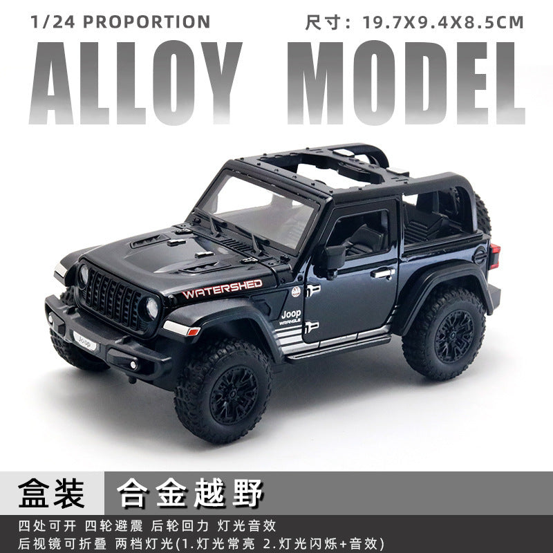 Large jeep wrangler alloy artificial 1:24 model bugatti lambo car kids toy men's gift ornaments