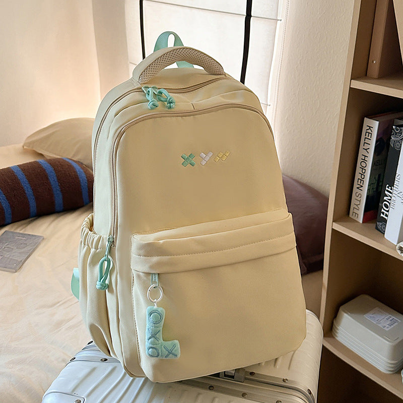 New korean-style backpack, high-end design, niche and trendy, versatile backpack for middle school, high school, and college students, large double shoulder bag