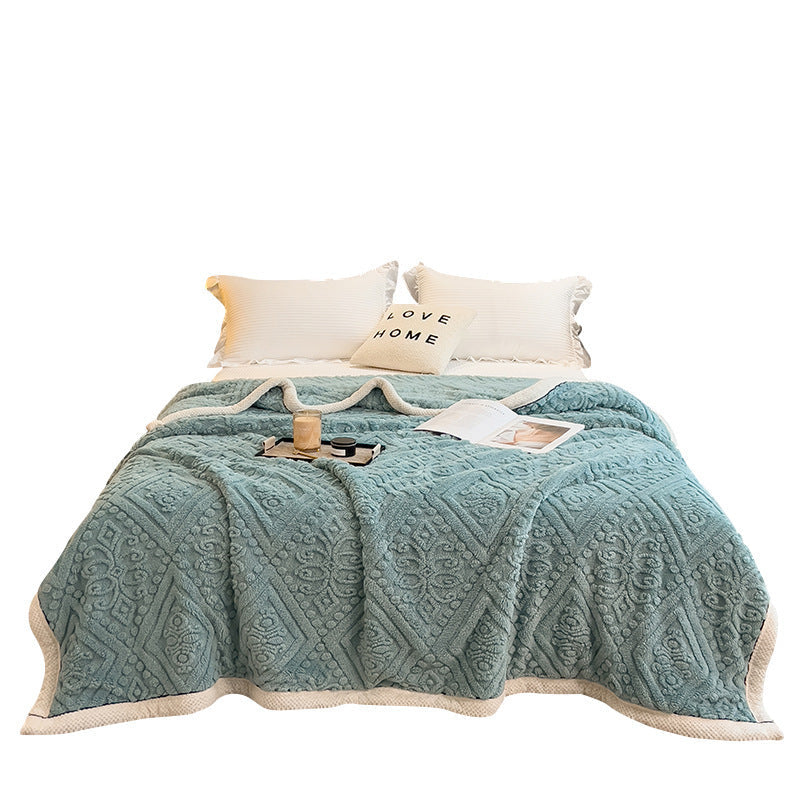 Milk fleece blanket winter thickened coral fleece blanket office nap sofa fleece blanket   wholesale