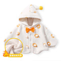 Baby outing cape, girls' winter hooded coat, children's windproof fleece-lined swaddle blanket, korean style princess autumn/winter collection