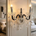 French retro chic bedroom bedside crystal wall lamp - vintage, high-end living room accent wall, hallway wall sconce