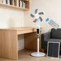 multifunctional solar charging floor fan - solar fan for home, outdoor use, solar electric fan with night light