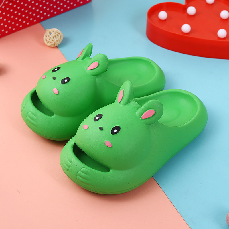 Rabbit slippers non-slipkidsgirl stomping on shit soft bottom children cartoon boys and girls indoor home bath sandals