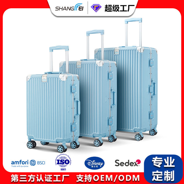 Source Manufacturer Water Cup Holder Aluminum Frame Luggage Foreign Trade TSA Customs Code Lock Trolley Case Boarding Travel Luggage