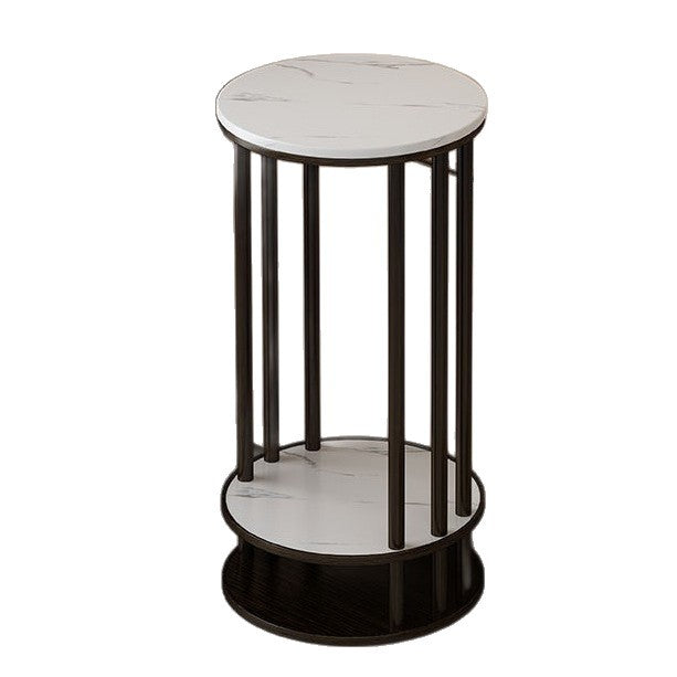 Italian light luxury slate pattern solid wood flower stand living room floor-standing balcony storage rack succulent flower pot bracket plant stand