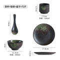 Personalized ceramic tableware set for home and restaurant: stylish retro ceramic shallow dishes and soup bowls, perfect for single servings
