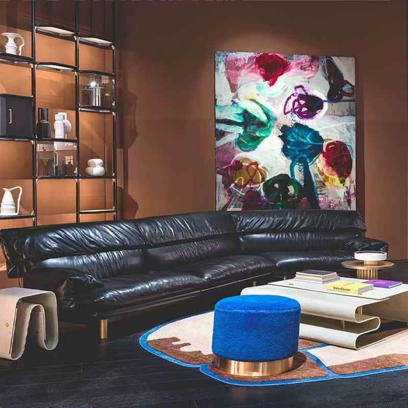 Italian normcore baxterjo sofa frosted first layer cowhide designer special-shaped creative classy sense down sofa