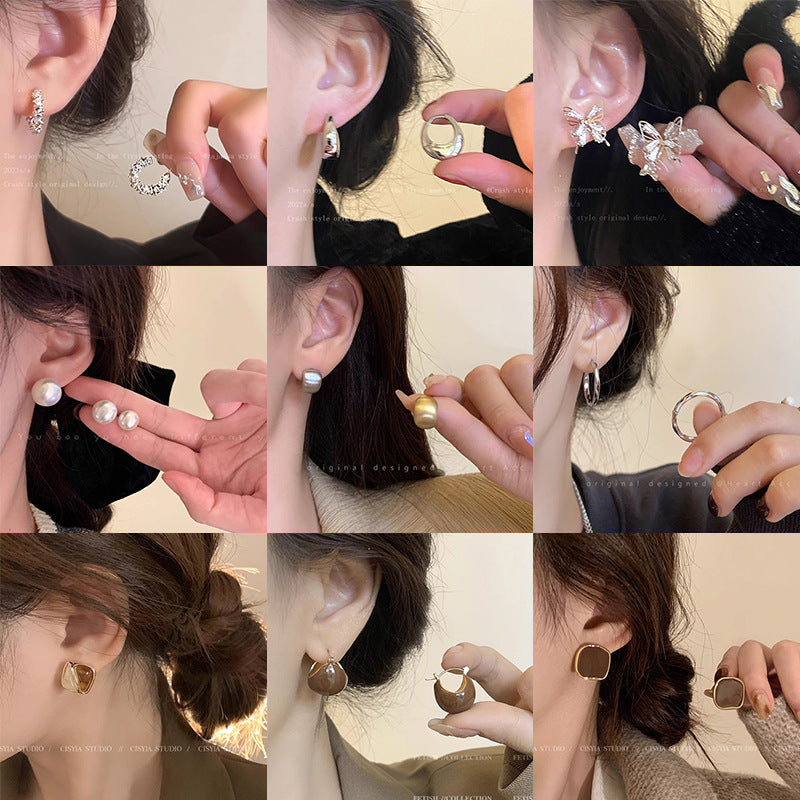 Ins pearl earrings for women niche styleaccessible luxuryeasiest for match earrings pendant classyretroelegant earrings 925 silver needle wholesale