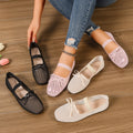 plus sizecut out mary jane bowsflatsflatsnew arrival mesh shoes breathable fashionflatsplaid sandals