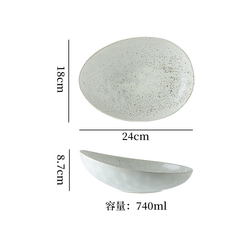 Japanese retro stoneware ceramic tableware restaurant hotel business dessert bowl soup bowl pasta bowl good-looking kiln bowl