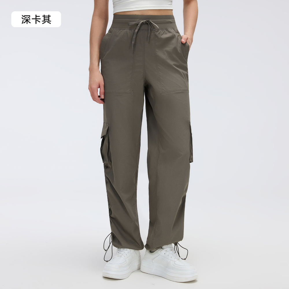 New outdoor running trousers - lightweight, quick-drying, multi-pocket, wide-leg cargo casual pants d25001