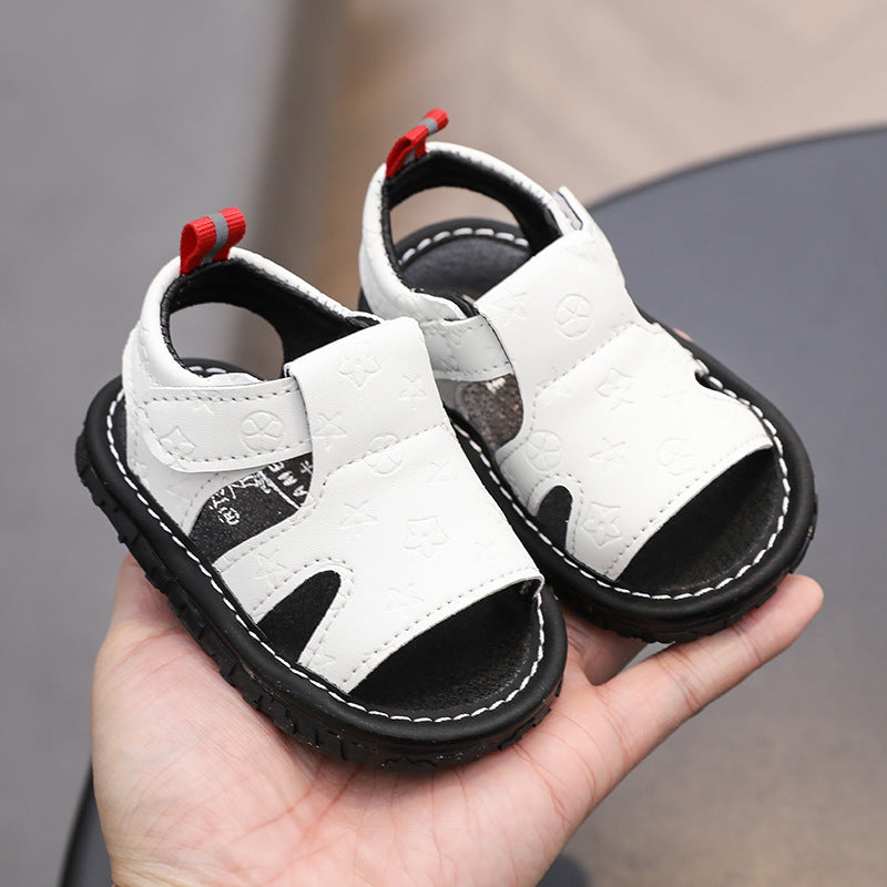 Summer new arrivals: baby sandals for 0-2 year olds - soft-soled first walker sandals for boys and girls, infant beach squeaky shoes