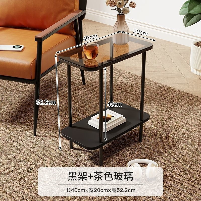 Bedroom bedside table rental house tea table storage rack ultra-narrow for home small table simple sofa side casual coffee table