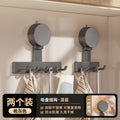 Suction cup punch-free hook bathroom strong load-bearing bathroom wall-mounted towel sticky hook kitchen row storage rack