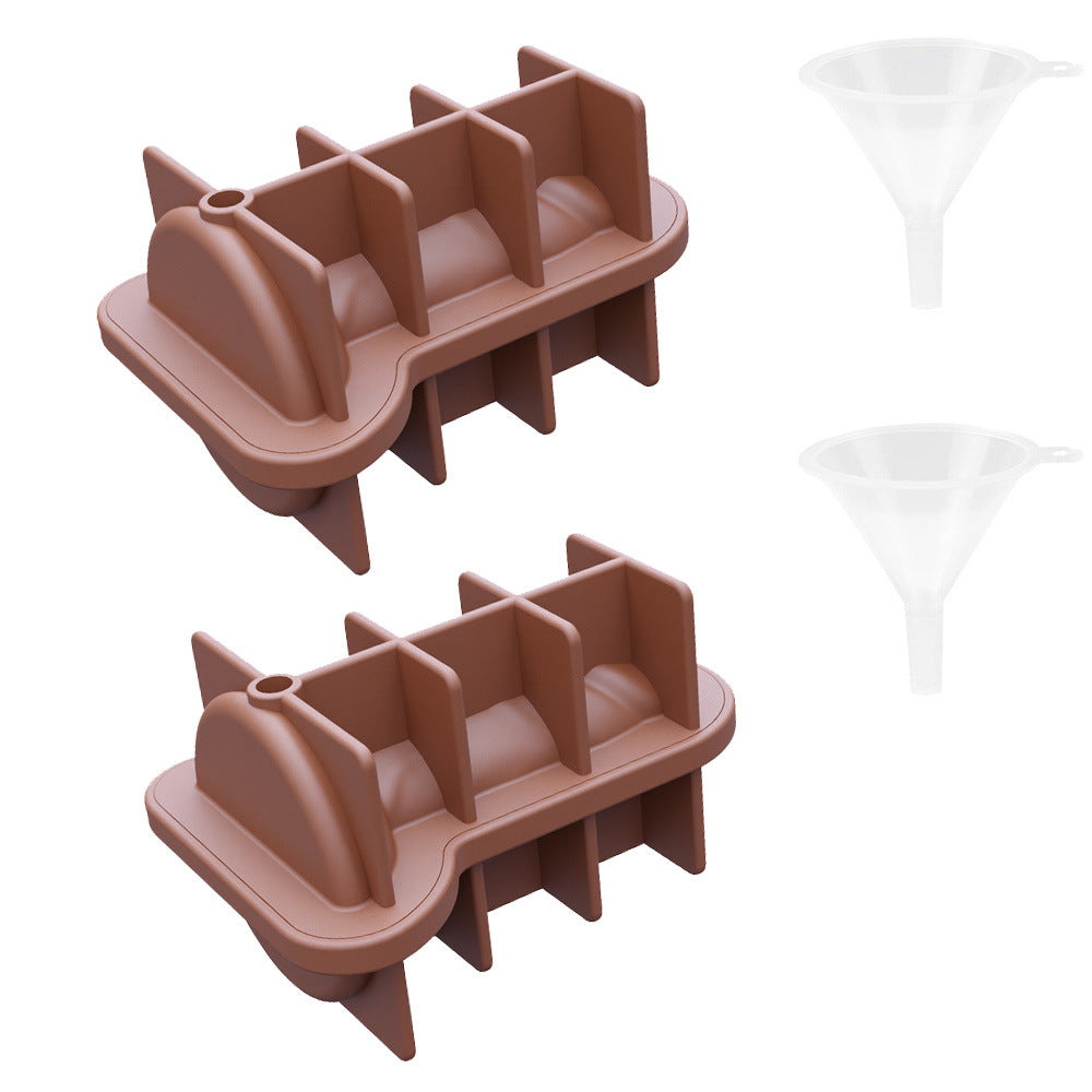 Cross-border explosion spoof creative silicone ice grid with funnel with cover easy demoulding KTV party, ice mold wholesale