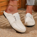 new cross-border retro soft leather soft sole non-slip middle-aged and elderly women's two-wear flats, moccasin shoes