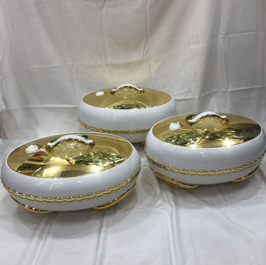 Factory price direct sales 3pcs food warmerexport high-end crown thermal insulation box 4l-5l-6l thermal insulation tableware