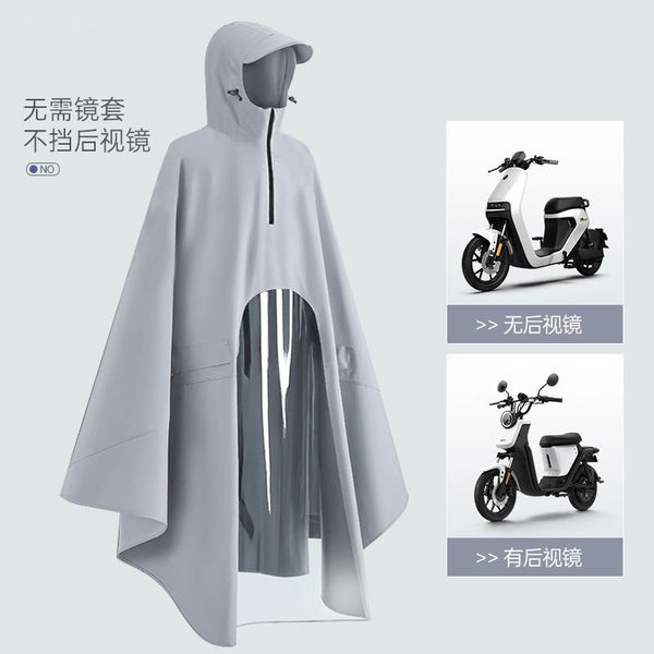 High-necked raincoat for electric vehicles for men and women, adult enlarged and thickened single long full-body rainproof battery car poncho
