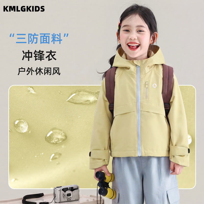 【factory wholesale】girls' outdoor windproof jacket - new autumn collection, kids' hooded outerwear for toddlers and young children - wholesale